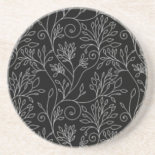 Dessous de verre floral noir et blanc