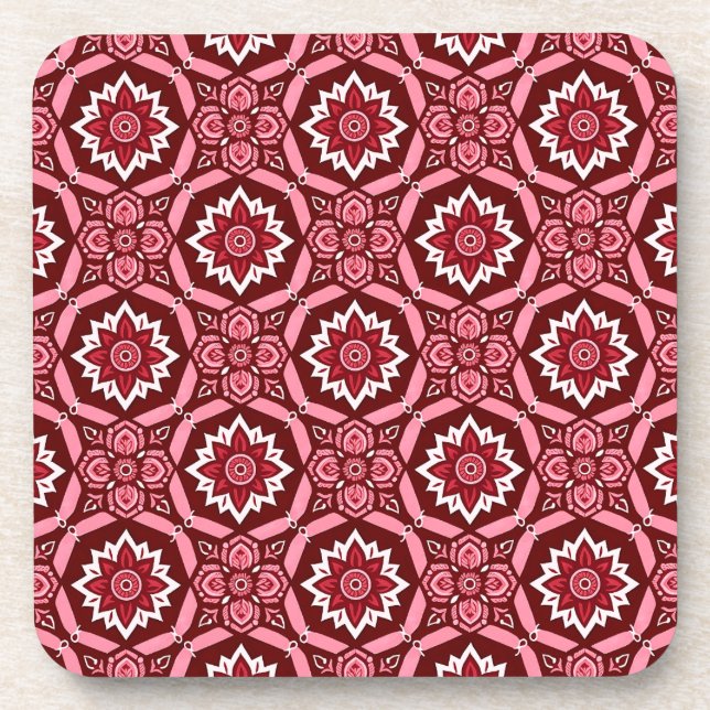 Dessous de verre floraux Boho élégant - Ensemble d (Devant)