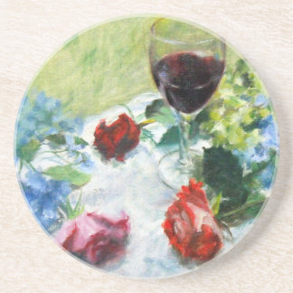 Dessous de verre floraux de grès de vin