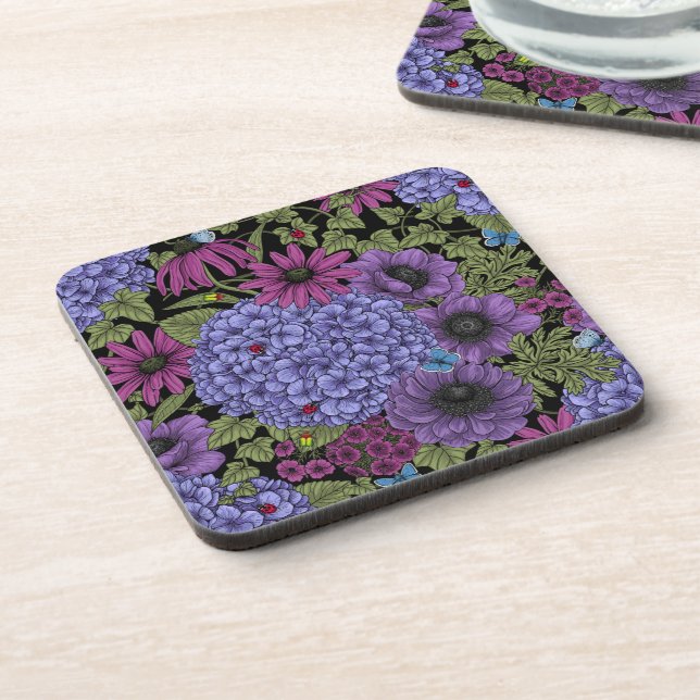 Dessous-de-verre Floraux de jardin gras (Côté gauche)
