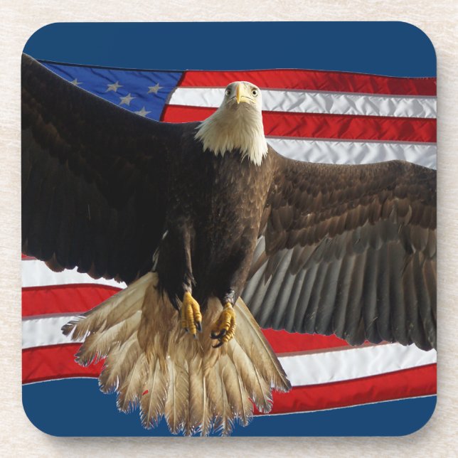 Dessous-de-verre Flying Bald Eagle USA Patriotic Gift (Devant)