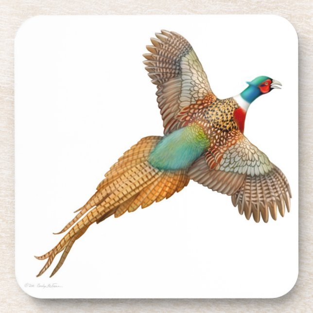 Dessous-de-verre Flying Wild Ringneck Pheasant Cork Dessous de verr (Devant)