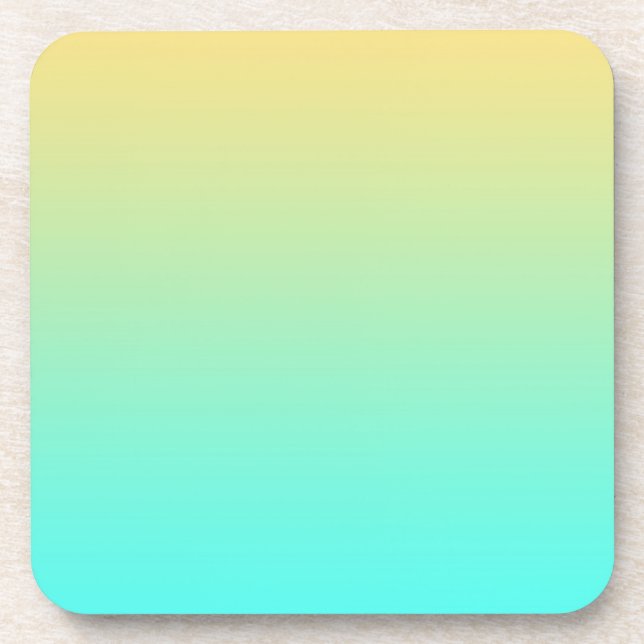 Dessous-de-verre Fond dégradé pastel turquoise jaune (Devant)
