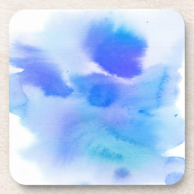 Dessous-de-verre Fond peint à la main d'aquarelle abstraite (Devant)