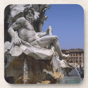 Dessous-de-verre Fontaine des Quatre-Fleuves, Place Navone, Rome,