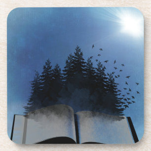 Dessous-de-verre Forêt de livre ouvert