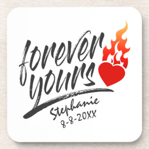 Dessous-de-verre Forever Votre Nom Personnalisé Valentine DESSOUS