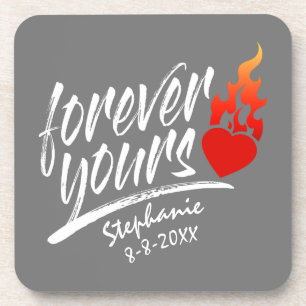 Dessous-de-verre Forever Votre Nom Personnalisé Valentine DESSOUS