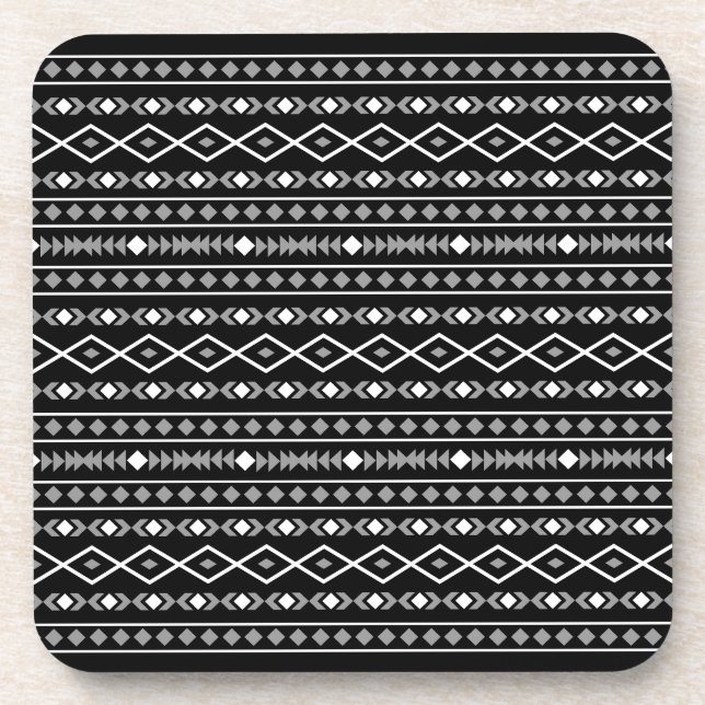 Dessous-de-verre Formes Aztec Motif gris noir (Devant)