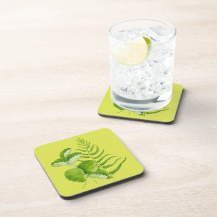 Dessous-de-verre Formulaires en vert sur un ensemble de Dessous de