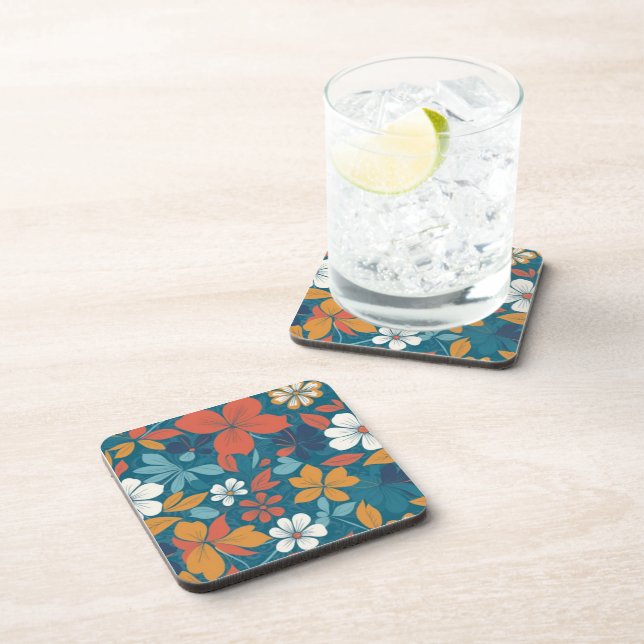 Dessous-de-verre Forte configuration florale estivale (Côté Droit)