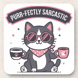 Dessous-de-verre Foulard de chat cool sarcastique pour amateur de c