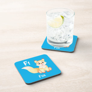 Dessous-de-verre Fox personnaliser ABC : Lettre F - Ajouter votre n