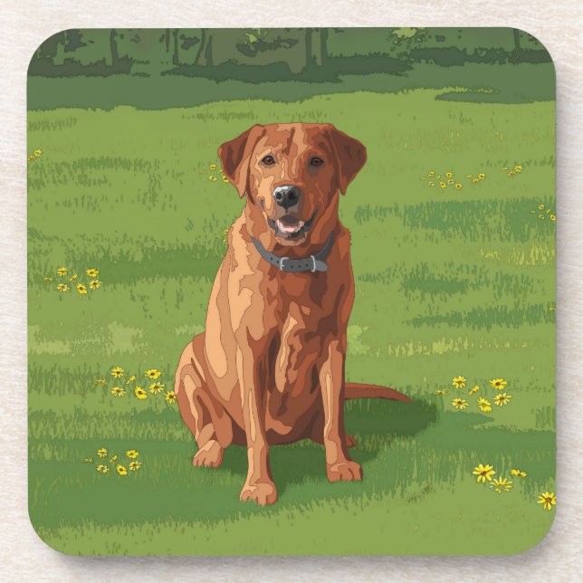 Dessous-de-verre Fox Red Yellow Labrador Retriever Chien (Devant)