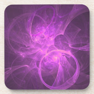 Dessous-de-verre fractale Abstraite rose et violet avec cercles