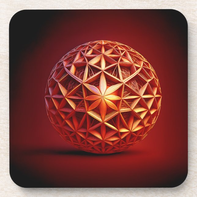 Dessous-de-verre Fractale de gasket Sierpinski rouge (Devant)