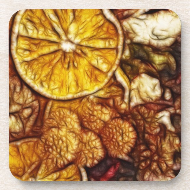 Dessous-de-verre Fractale d'oranges de pot-pourri (Devant)