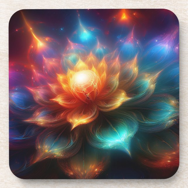 Dessous-de-verre Fractale florale beaucoup manipulée (Devant)