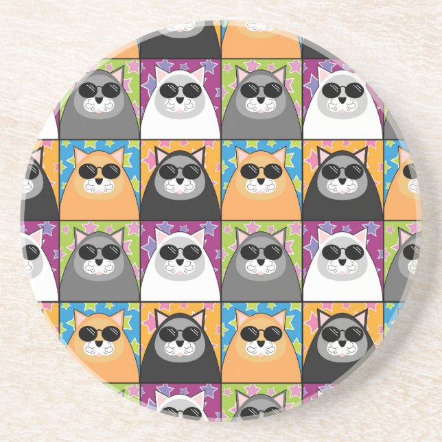 Dessous de verre frais de chat (Devant)