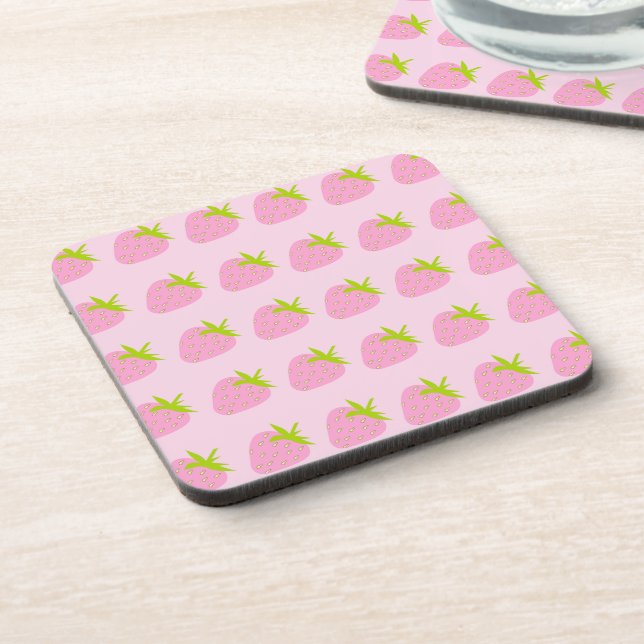 Dessous-de-verre Fraises roses motif mignon (Côté gauche)