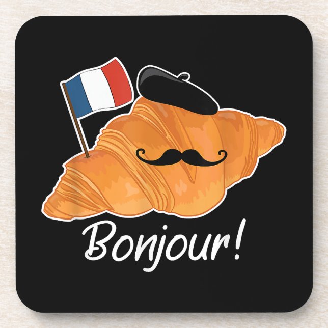 Dessous-de-verre Français Croissant Lover France Drapeau Francophil (Devant)