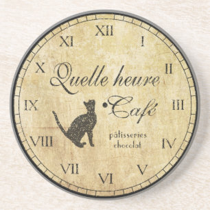 Dessous de verre français d'horloge de café