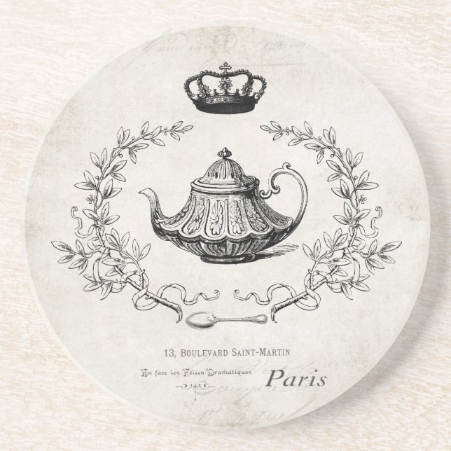 Dessous de verre français vintages de pierre de (Devant)