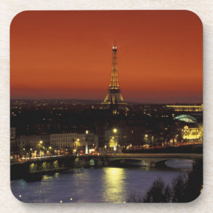 Dessous-de-verre France, Paris Vue du coucher de soleil sur la Tour