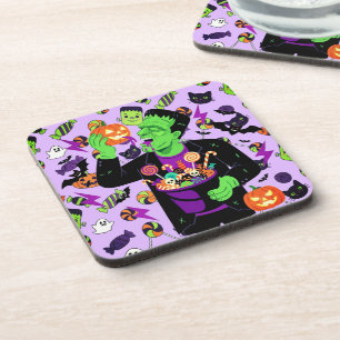Dessous-de-verre Frankenstein Halloween Illustration Déplaisante mi