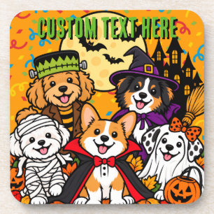 Dessous-de-verre Frankenstein sorcière vampire chiens Halloween en