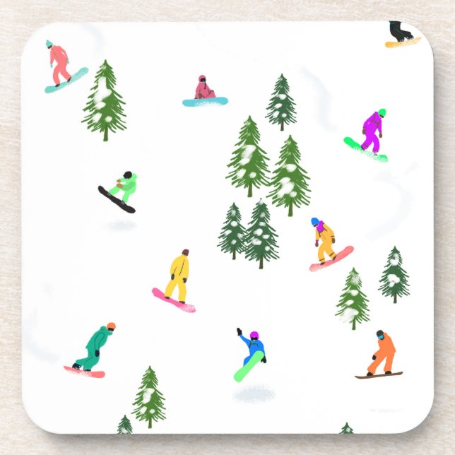 Dessous-de-verre Freeride Snowboarder Snowboarding Illustration     (Devant)