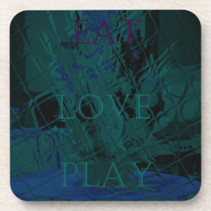 Dessous-de-verre French Blue Love Mange Jouer Couleurs de fleurs po