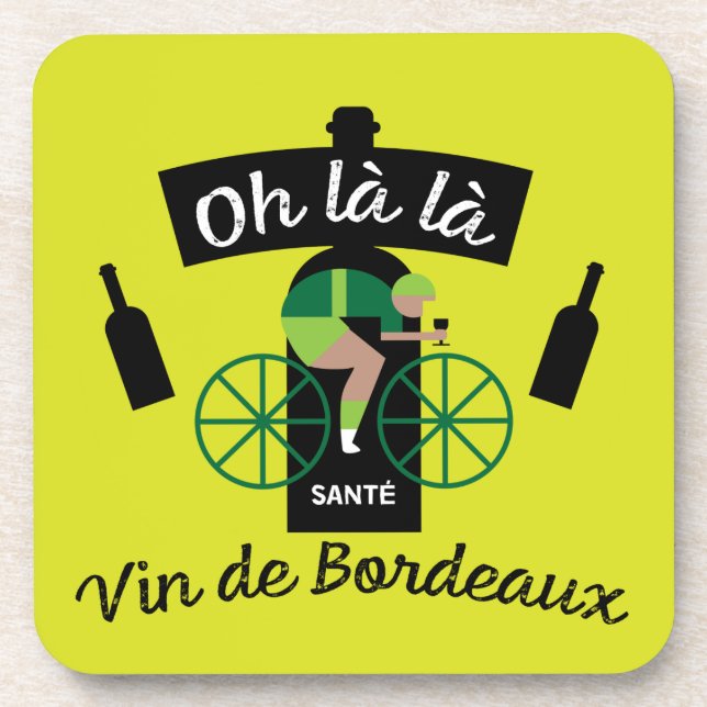 Dessous-de-verre French Bordeaux Vin Beverage Coaster (Devant)