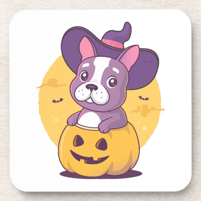 Dessous-de-verre Frenchie Halloween (Devant)