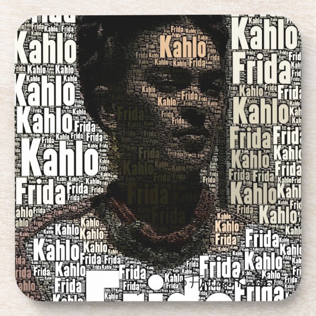 Dessous-de-verre Frida Kahlo Lettering Portrait (Devant)