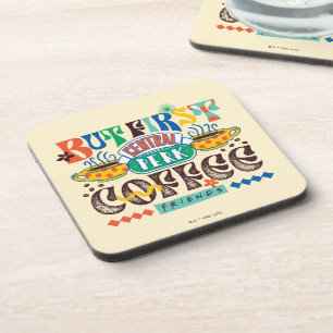 Dessous-de-verre FRIENDS™ Mais d'abord Café Graphique Vibrant