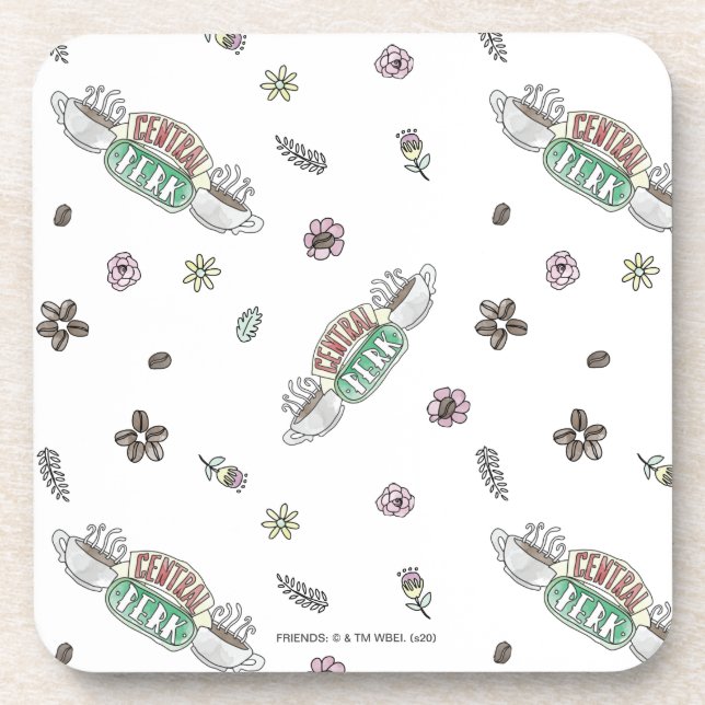 Dessous-de-verre FRIENDS™ | Motif aquarelle de Central Perk Coffee (Devant)