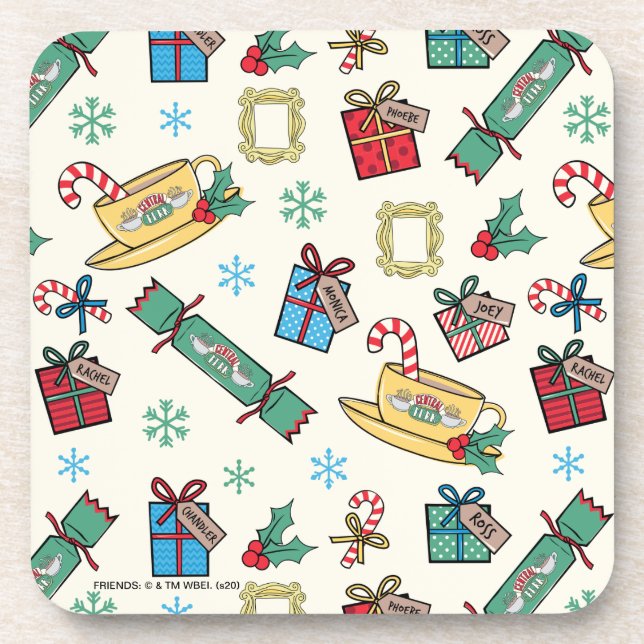 Dessous-de-verre FRIENDS™ | Motif d'icônes de Noël (Devant)