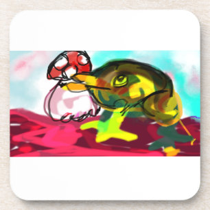 Dessous-de-verre Frog Champagne fun