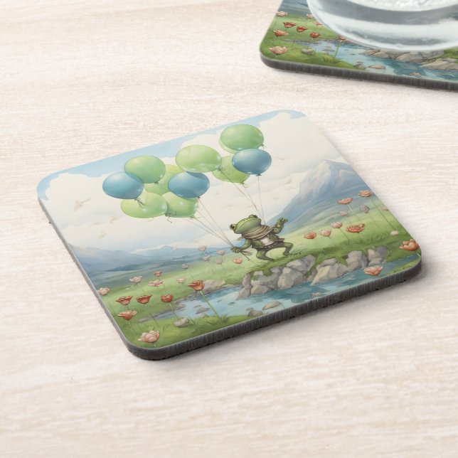 Dessous-de-verre Frog Valley Balloon et Fleurs (Côté gauche)
