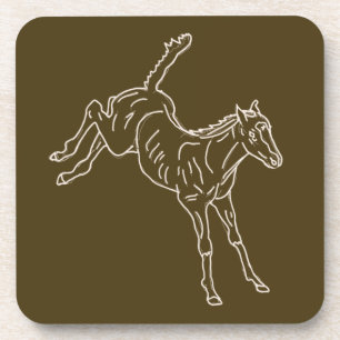 Dessous-de-verre Frolicking Horse Foal - ligne transparente.