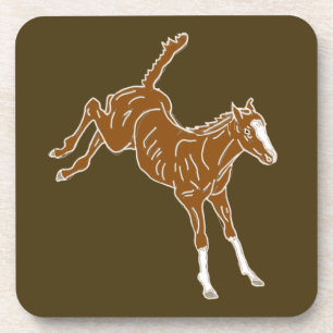 Dessous-de-verre Frolicking Horse Foal - transparent uni-couleur.