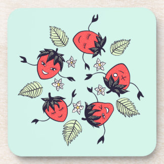 Dessous-de-verre Fruit Kawaii à la fraise mûre