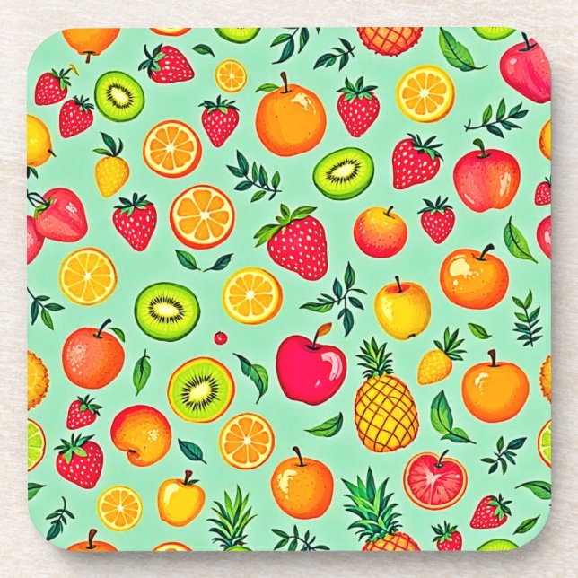 Dessous-de-verre Fruits d'été Conception transparente (Devant)