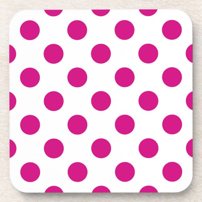 Dessous-de-verre Fuchsia polka dots (Devant)