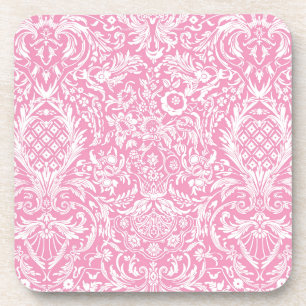 Dessous-de-verre Fuchsia rose ananas Victorian Vintage Damask