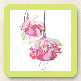 Dessous-de-verre Fuchsias exotiques sur un ensemble de Dessous de v
