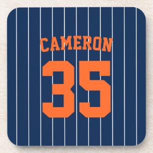 Dessous-de-verre Fully Editable Colors Baseball Jersey Stripes Name