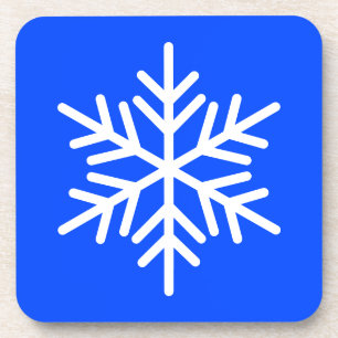 Dessous-de-verre Fun Bleu Alpin Bleu Blanc Nordic Flocon de neige
