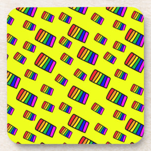 Dessous-de-verre Funky Neon Rainbow Block Motif